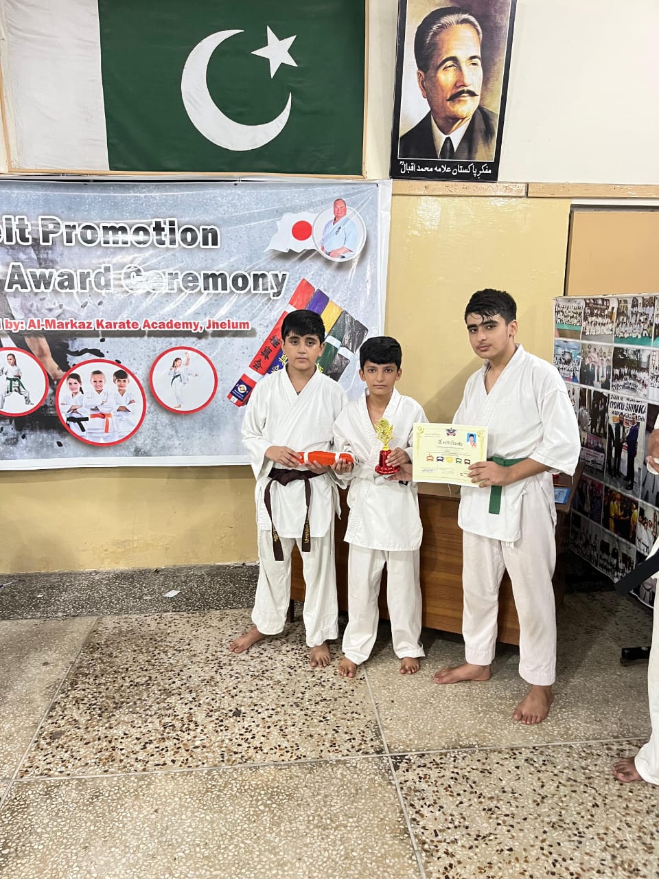 Student receiving belt